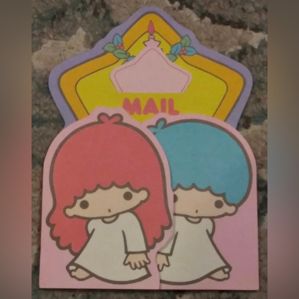 Little Twin Stars SANRIO Japan Christmas Card Kiki Lala Merry Holiday Vintage